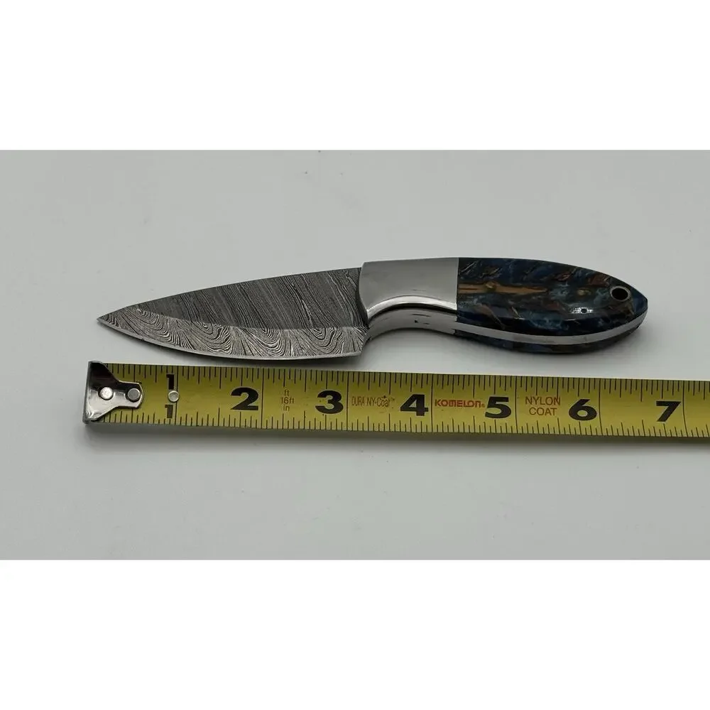 Handmade Damascus Steel Fixed Blade Knife w/ Leather Sheath – Pakistan Made NEW